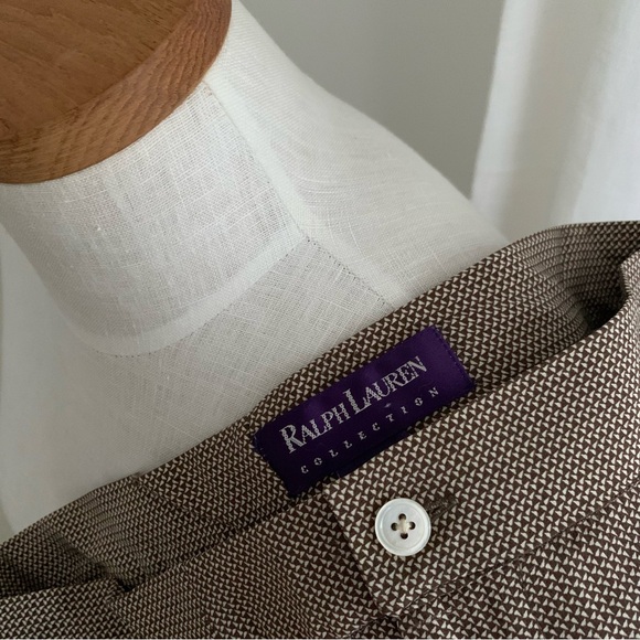 Ralph Lauren Purple Label Pants - Ralph Lauren Silk Pants Brown Print